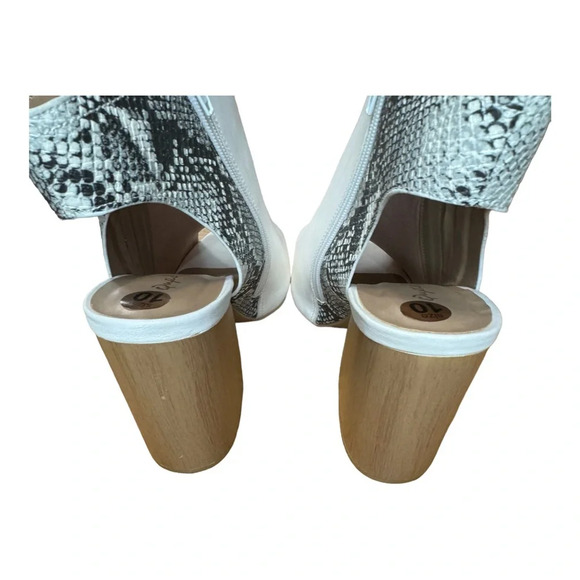 Qupid White and Snake Print Ankle Bootie - Picture 10 of 16